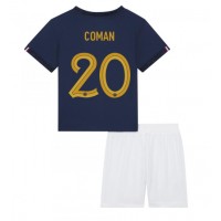 Frankrike Kingsley Coman #20 Fotballklær Hjemmedraktsett Barn VM 2022 Kortermet (+ korte bukser)